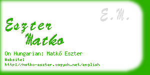 eszter matko business card